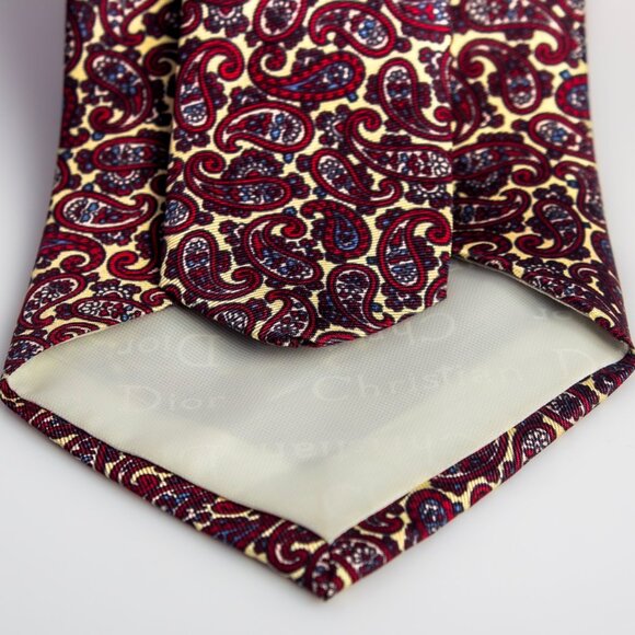 Vintage Dior Tie | Silk Paisley Designer Tie | Christian Dior Cravates - Picture 4 of 6